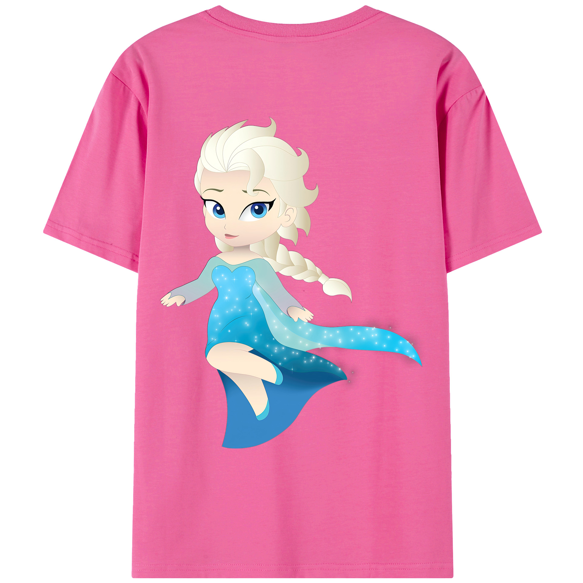 （画像用） アナと雪の女王 アンナ エルサ Frozen Anna Elsa レディース半袖Tシャツ(バックプリント)